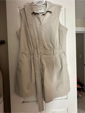 Abercrombie & Fitch Sleeveless Utility Romper in Tan